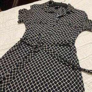 Day dress Navy and Taupe